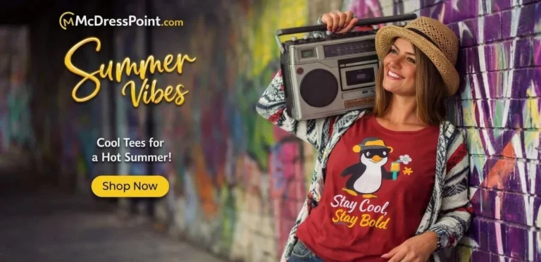 McDressPoint-Summer-Vibes-Penguin-Graphic-Tee